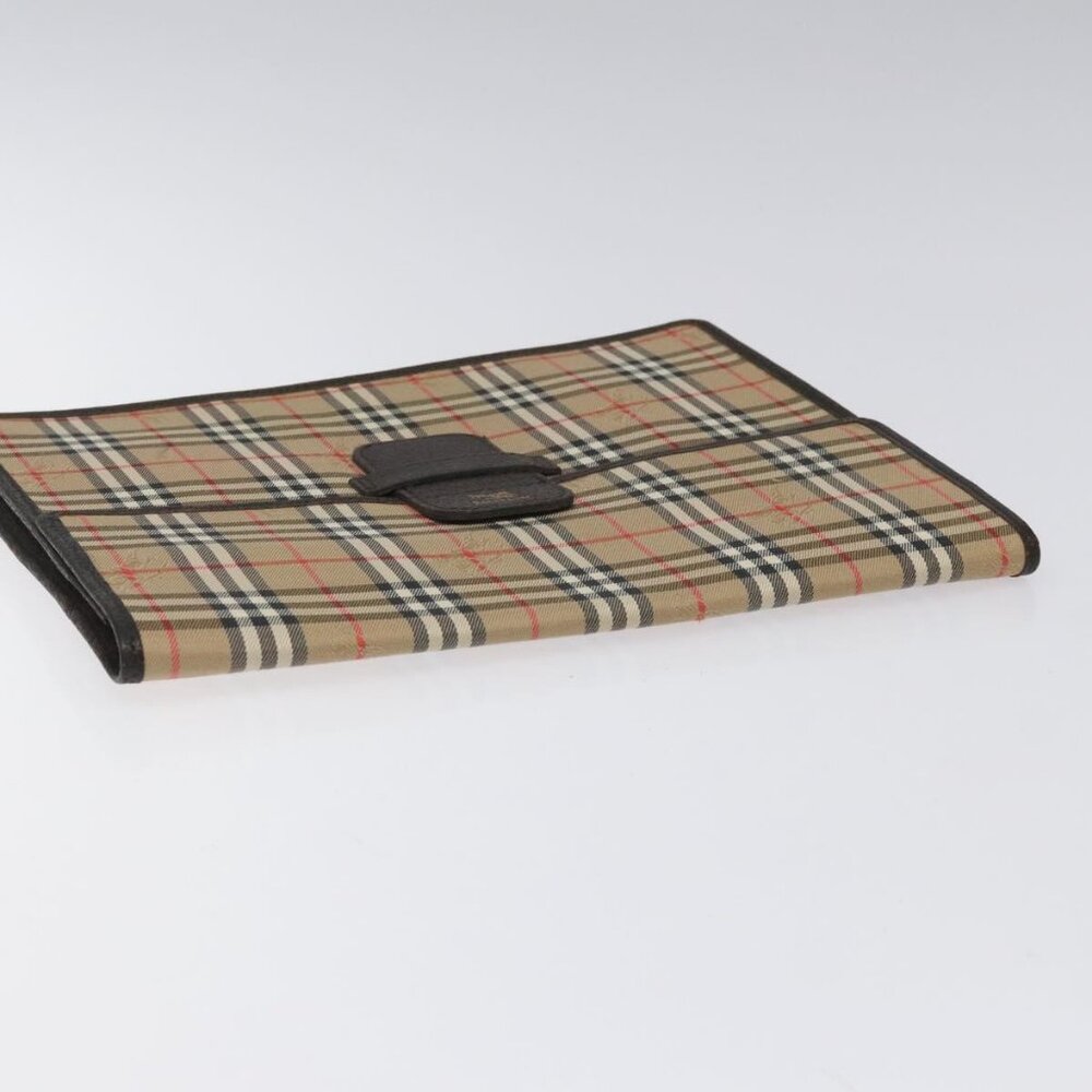 Burberrys Nova Check Clutch Bag Canvas Beige Brown Auth 114735 - Picture 6 of 12